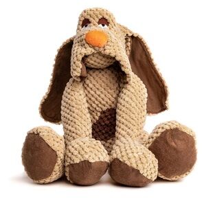 Fabdog Floppy Squeaky Plush Dog Toy, Brown Large to Medium Breeds.